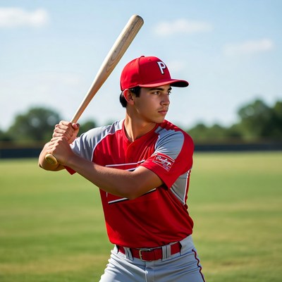 Young athlete ready to bat
