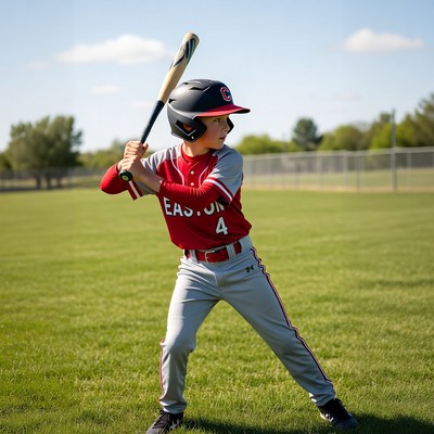 Young player prepares to bat