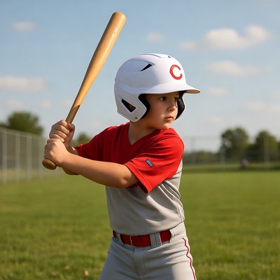 Kid preparing to hit baseball