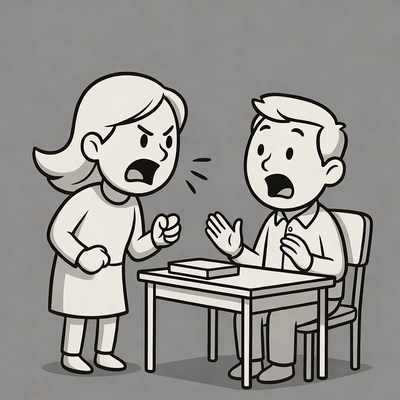 Argument at the table between two people