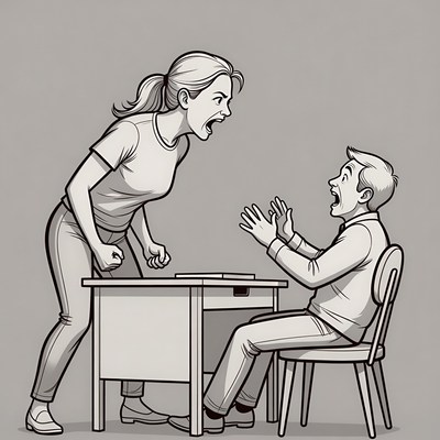 Parent and child argument at home