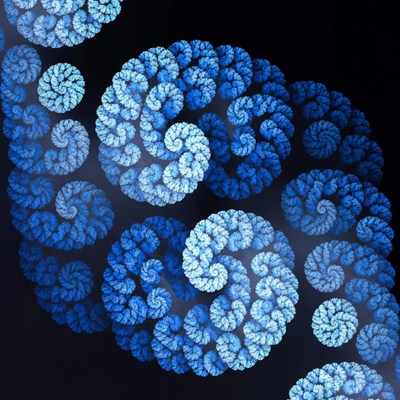 Blue swirling patterns in abstract design