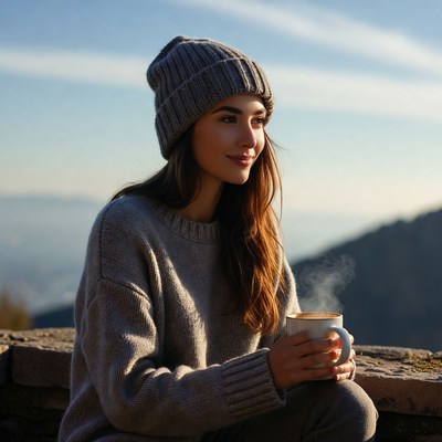 Morning coffee on the mountain