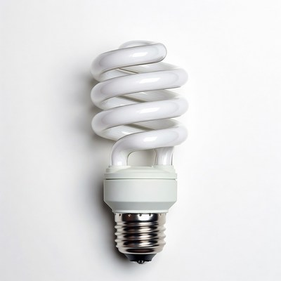 Light bulb with spiral design on light background