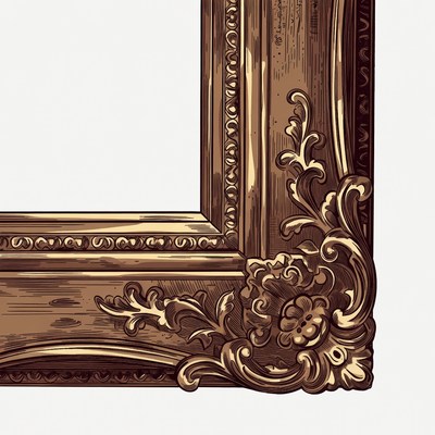 Wooden frame with ornate design details