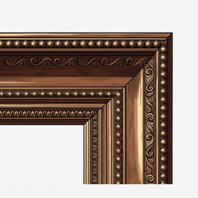 Carved wooden frame design detail