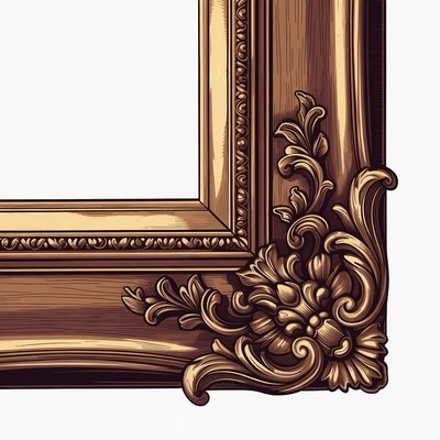 Ornate picture frame design close up