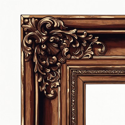 Detailed wooden picture frame design