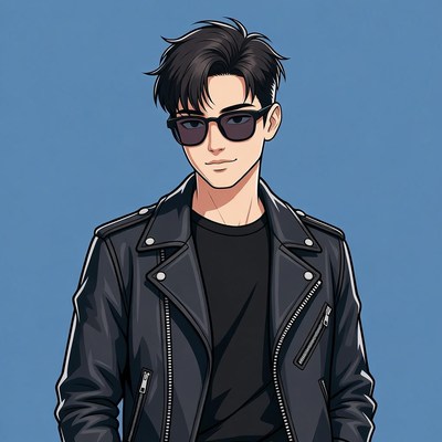 Young man in sunglasses poses confidently