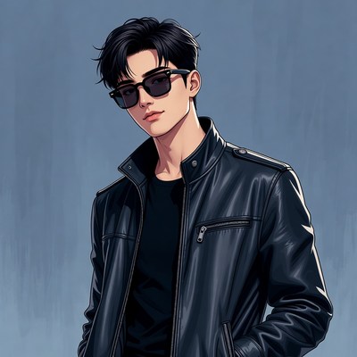 Stylish young man in black outfit