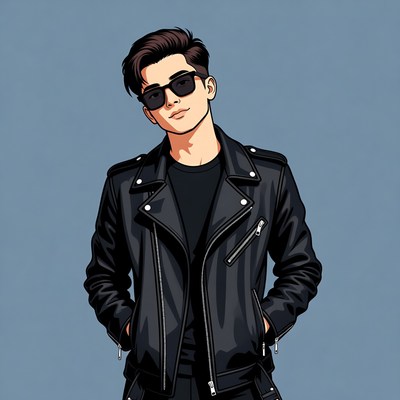 Stylish man in a leather jacket