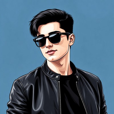 Young man in sunglasses and jacket