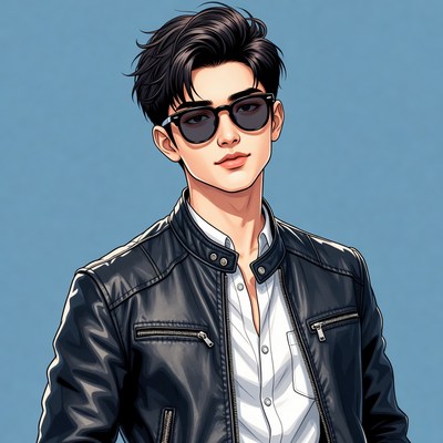 Young man in sunglasses poses casually