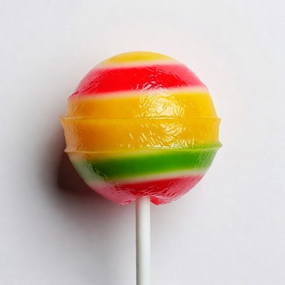 Bright candy lollipop on white background