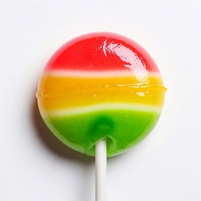 Colorful round lollipop close up
