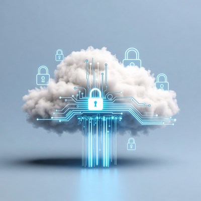 Cloud with digital locks and circuits