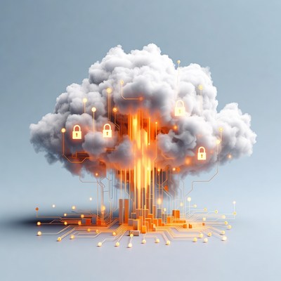 Cloud technology and data security concept