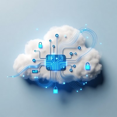 Secure cloud network technology visual