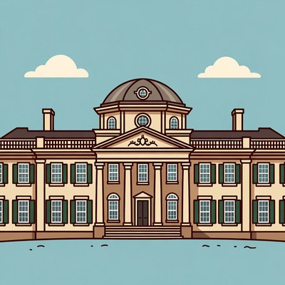 Historic mansion with dome and columns