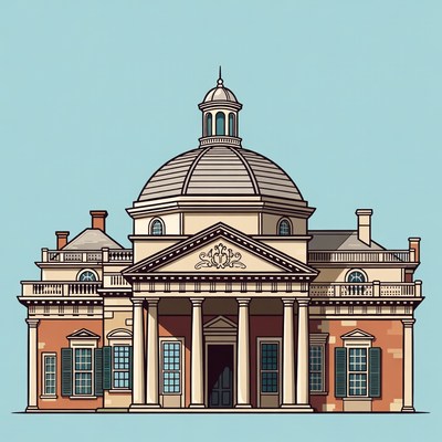 Historic building with dome and columns