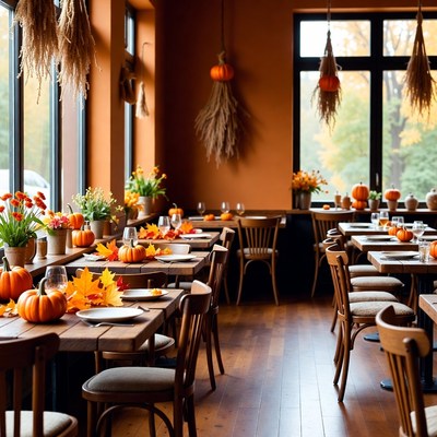 Autumn setting in a restaurant