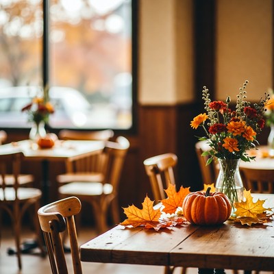 Fall decorations in local cafe
