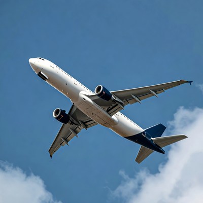 Airplane flying in clear sky