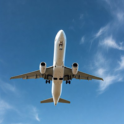 Airplane flying in clear sky