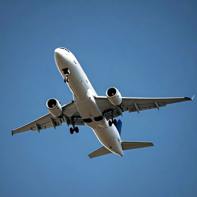 Airplane flying in clear sky
