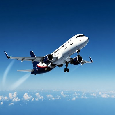 Airplane flying in clear sky