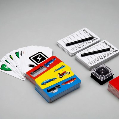 Fun card game setup on table