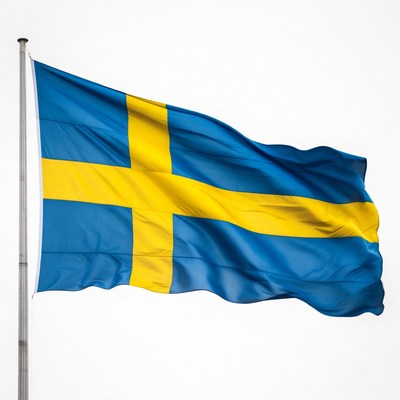 Flag of sweden waving in the wind