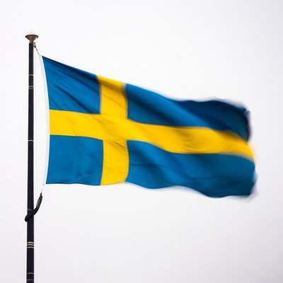 Sweden flag waving in the wind