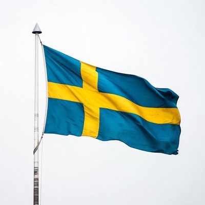 Flag of sweden waving in the wind