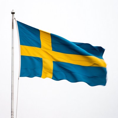 Swedish flag waving in the wind