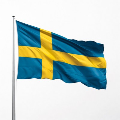 Flag of sweden flying in the wind