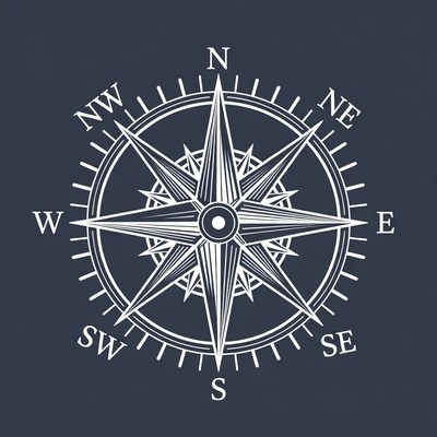 Compass design on dark background