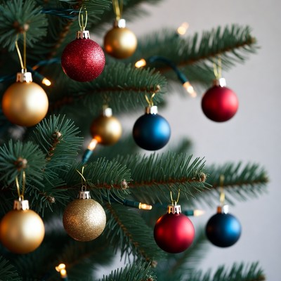 Decorations on a christmas tree