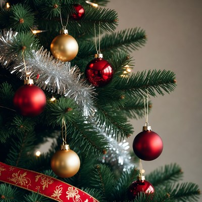 Christmas decorations on a tree