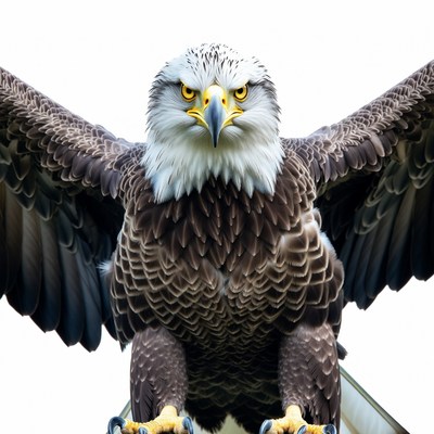 Eagle with wings spread in flight
