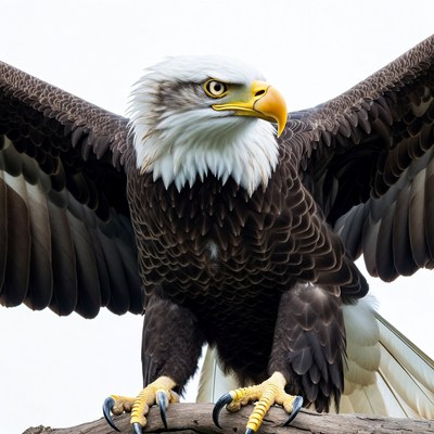 Eagle perched on a branch