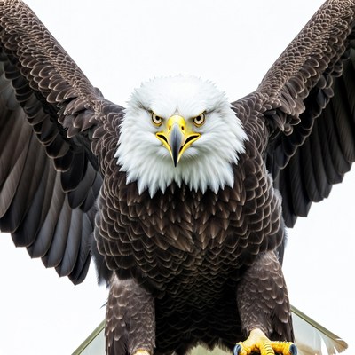Bald eagle prepares to take flight
