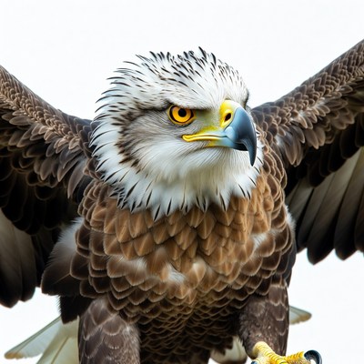 Eagle with outstretched wings on display