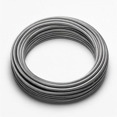 Steel wire coil on a white background