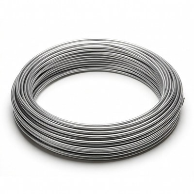 Wire coil on white background