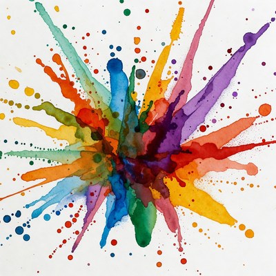 Color splash on white background