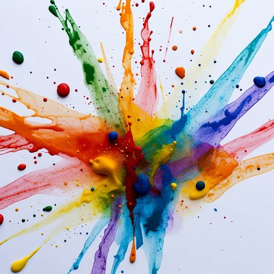 Colorful paint splash on white background