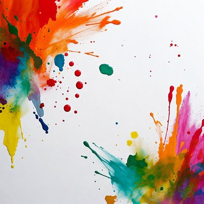 Colorful paint splash on white background