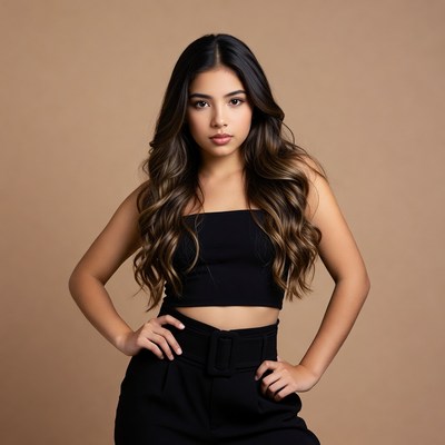 Portrait session with model in studio