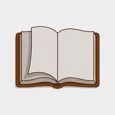 Open book with blank pages displayed